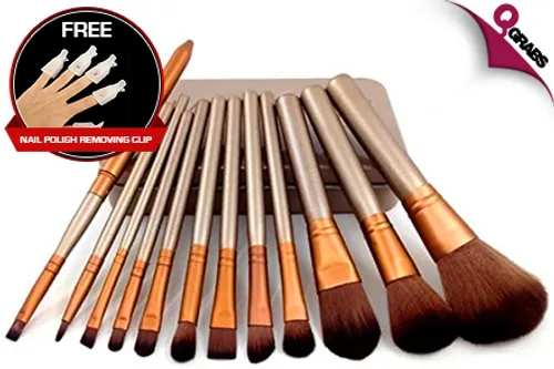 From QR49 Get that perfect look with a Set of Twelve Trendy Makeup Brushes plus a Set of Ten Nail Polish Removing Clip Tools FREE! (QR198 Value)